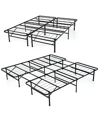 Gouun King Size Folding Steel Platform Bed Frame for Kids and Adults-King Size