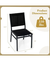 Gouun Outdoor Dining Chairs with Breathable Seat and Backrest for Backyard Porch Poolside-1 Piece