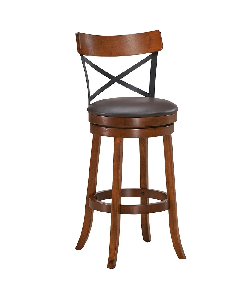 Gouun Set of 2 Bar Stools 360-Degree Swivel Dining Bar Chairs with Rubber Wood Legs-29.5 inch