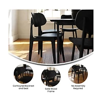 Emma+Oliver Gentry Set Of 2 Solid Wood Dining Chairs With Curved Oval Backrests