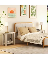Gouun 2-Tier Modern Compact End Table with Storage Shelf