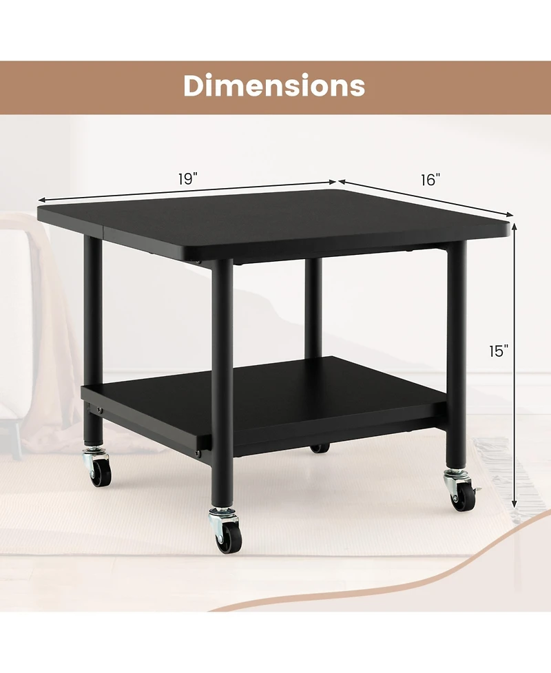 Gouun Under Desk Printer Stand with 4 Wheels and Locking Mechanism