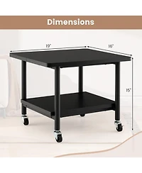 Gouun Under Desk Printer Stand with 4 Wheels and Locking Mechanism