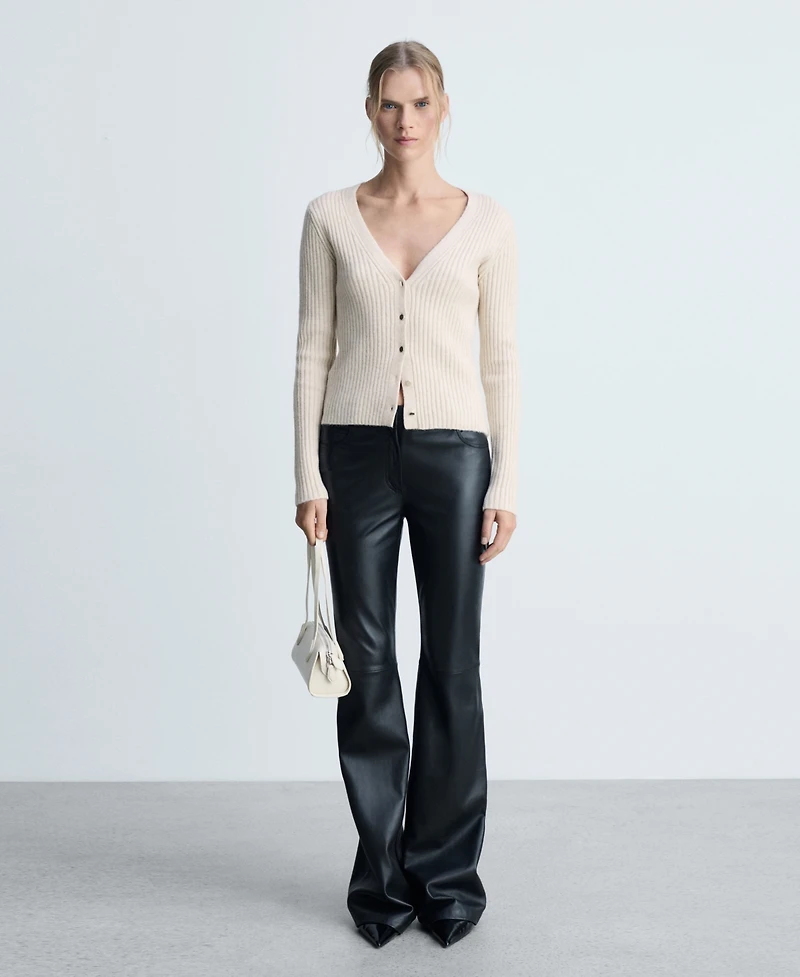 Mango Women's Metallic Buttons Knitted Cardigan