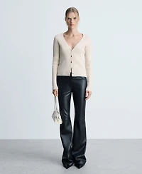 Mango Women's Metallic Buttons Knitted Cardigan