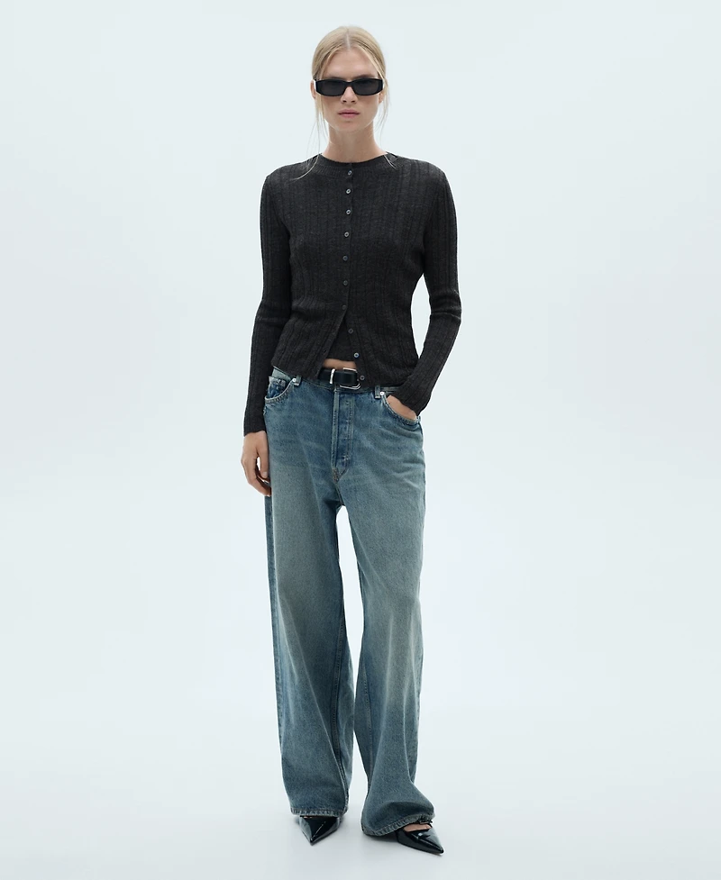 Mango Women's Button Knit Cardigan
