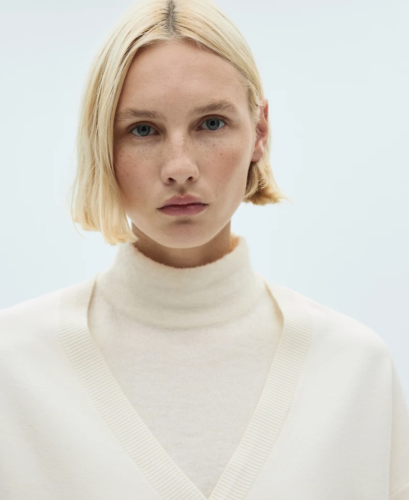 Mango Women's V-Neck Knit Cardigan