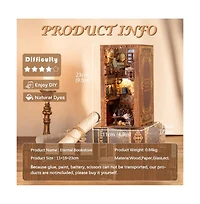 Cutebee Diy Book Nook Kit - Diy Miniature House Dollhouse Kit Booknook Bookshelf Decor Alley Model with Led Light, Gifts (Eternal Bookstore