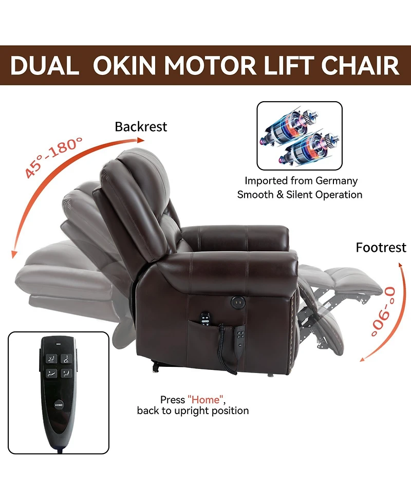 Mondawe Power Lift Recliner Chair Heat Massage