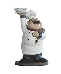 Fc Design "2-pc Gift Set" 10"H Chef Serving Statue Dining Room Accessory Figurine Statue Ornament Home Room Office Decor and Perfect Gift Ideas for Ho