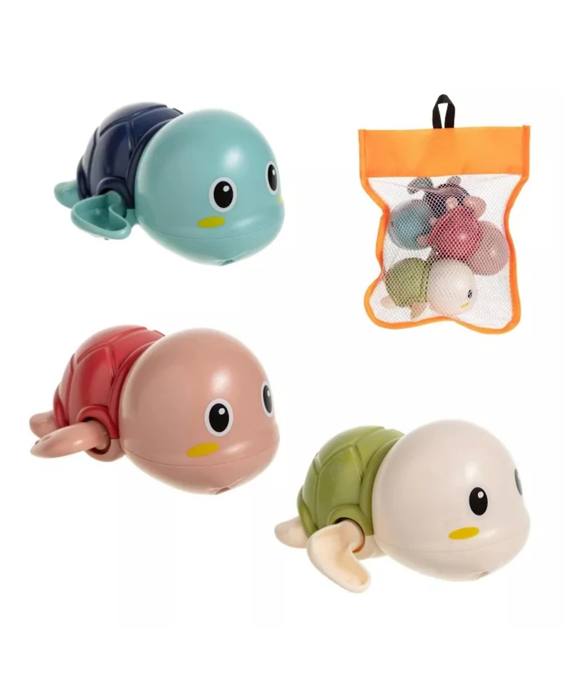 Sperric Toddler Floating Turtle Bath Toys 1-3, Wind-Up Swimming Toys Girls, Fun Cute Pool Toys Safe and Durable Bathtub Water Toys, 3-Pack
