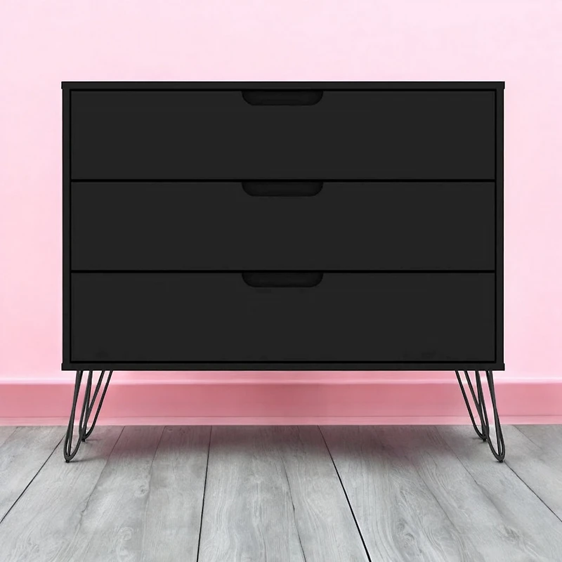 Slickblue Modern Scandinavian Style Bedroom 3-Drawer Dresser in Wood Finish