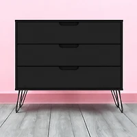 Slickblue Modern Scandinavian Style Bedroom 3-Drawer Dresser in Wood Finish