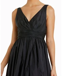 Women's Taffeta Hi-Low Ruffle Gown