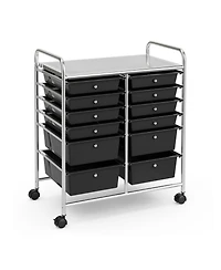 Gouun 12 Drawers Rolling Cart Storage Scrapbook Paper Organizer Bins