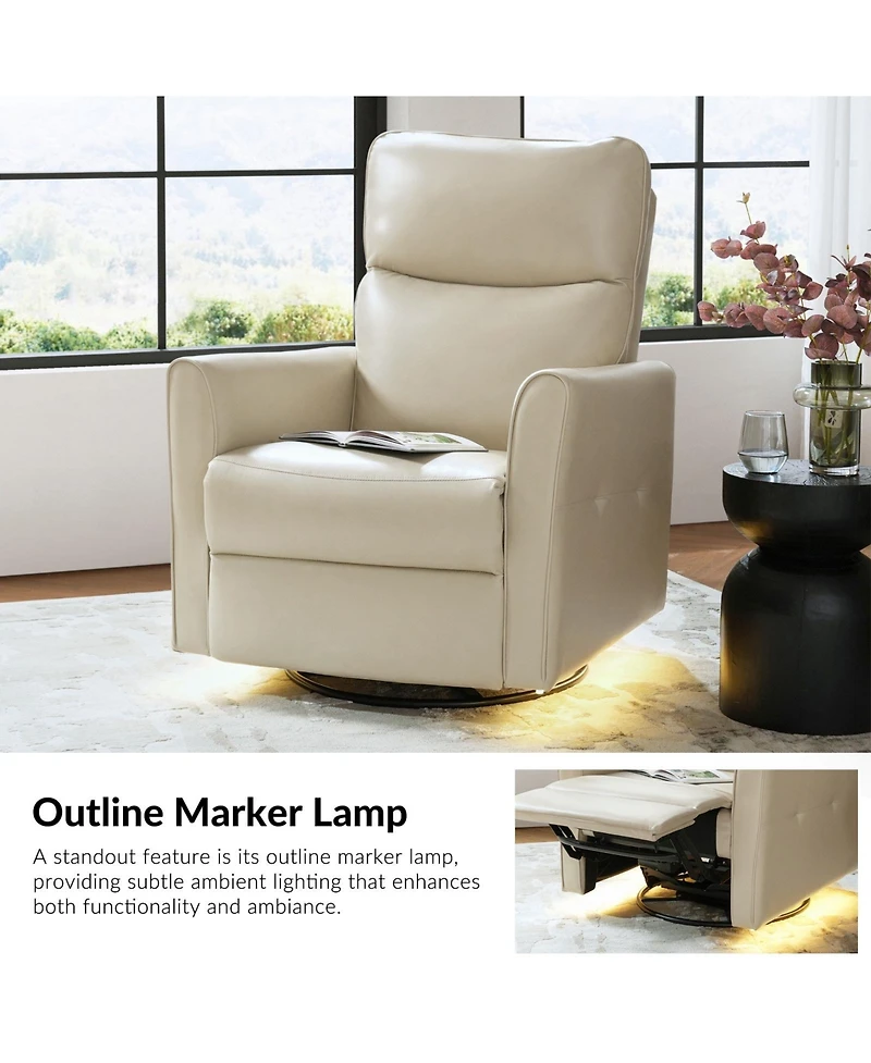 Hulala Home Felipa Modern Recliner with Electric Adjustable Headrest