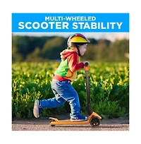 Hurtle 3-Wheel Foldable Kids Scooter With Led Wheel Lights - Orange