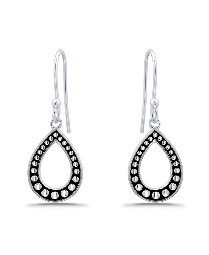 Macy's Oxidized Beaded Tear Drop Earrings