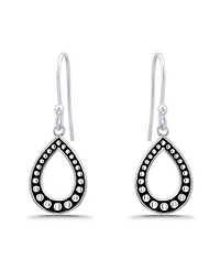 Macy's Oxidized Beaded Tear Drop Earrings
