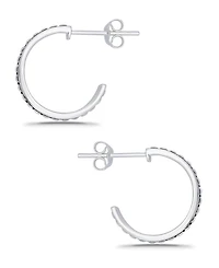 Macy's Oxidized Beaded Round Half Hoop Earrings