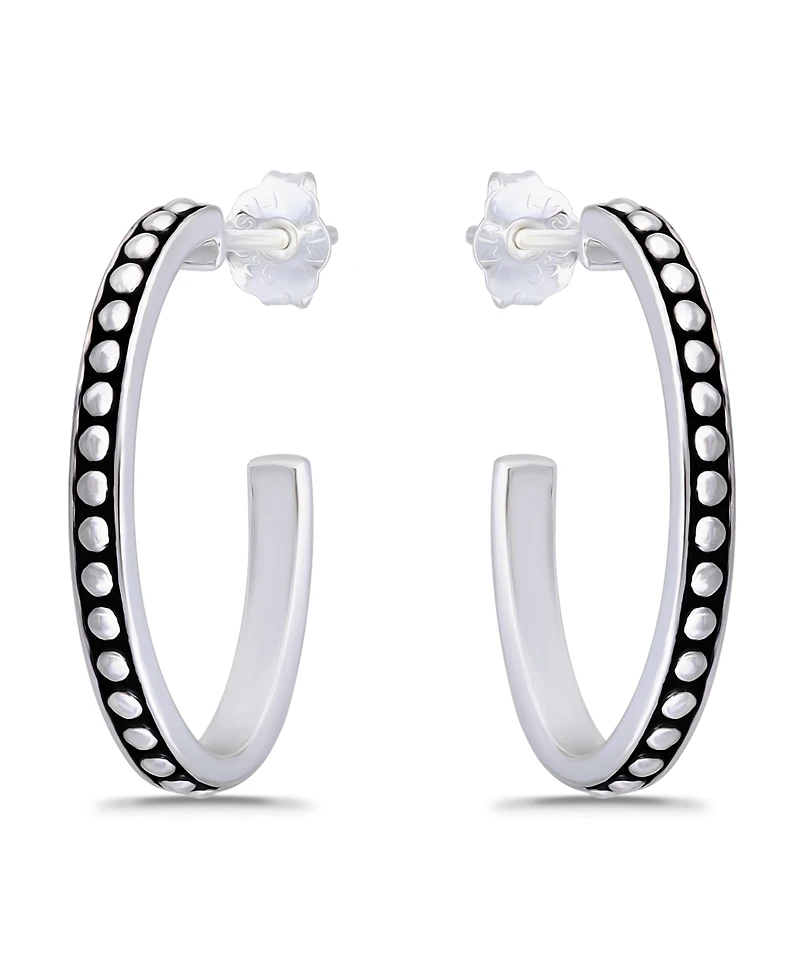 Macy's Oxidized Oval Half Hoop Earrings