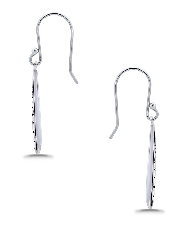 Macy's Oxidized Beaded Elongated Tear Drop Earrings