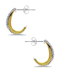 Macy's Oxidized Twist Polish J-Hoop Post Earrings