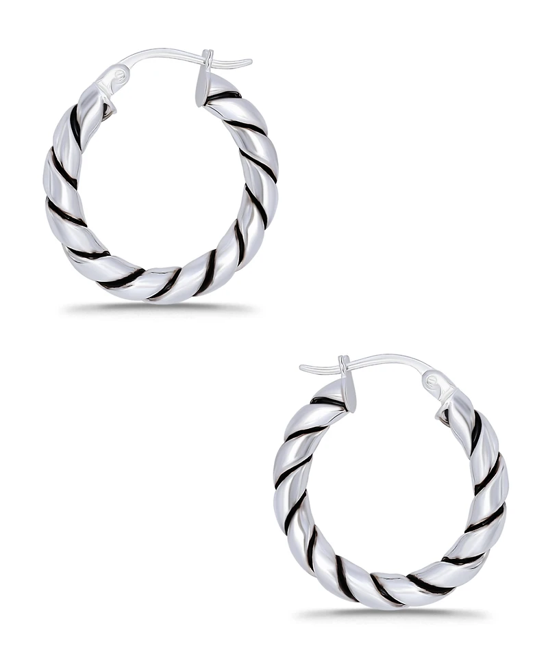 Macy's Oxidized Twist Click Top Hoop Earrings