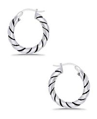 Macy's Oxidized Twist Click Top Hoop Earrings