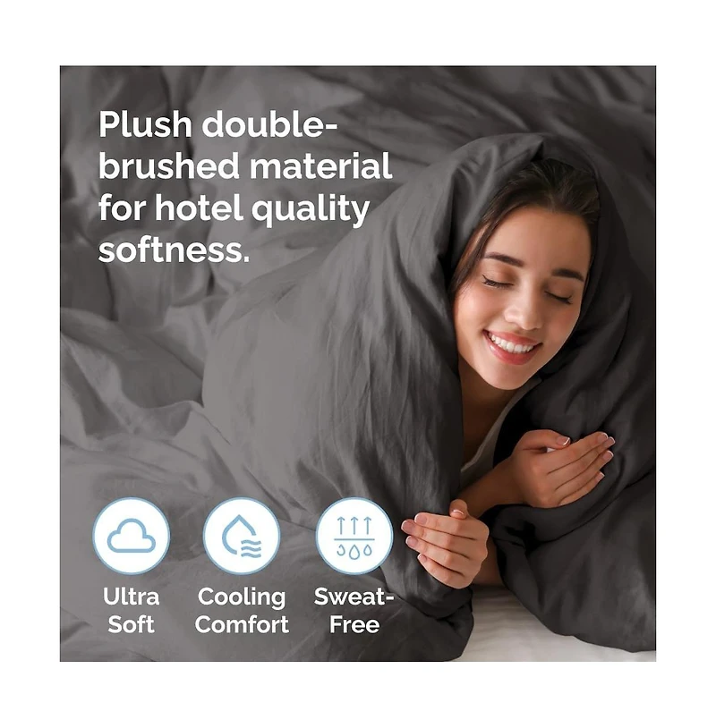 Premium Microfiber Duvet Cover Set - King Cream