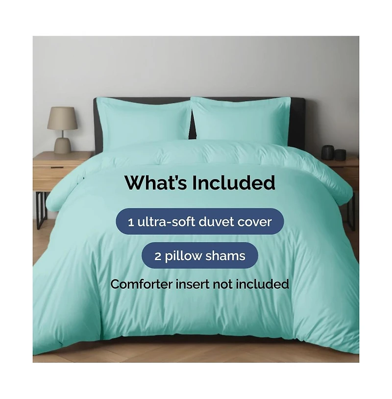 Premium Microfiber Duvet Cover Set - King - Cream