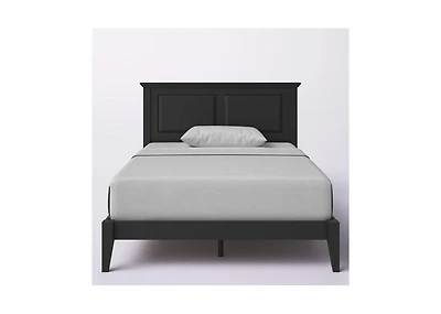 Sturdy Traditional Bed Frame with Headboard – Platform Design Wood Slats for Bedroom Decor