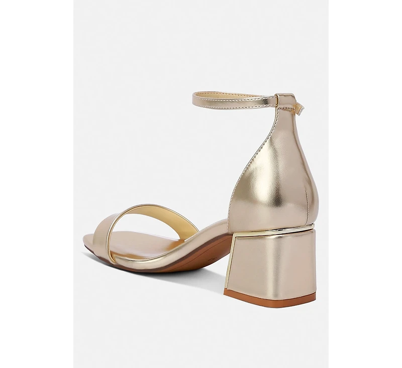 Makena Metallic Block Heel Sandals
