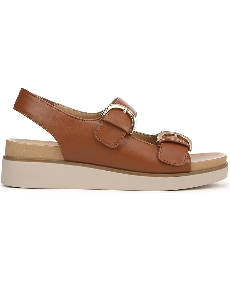 LifeStride Women's Goodie Square Open Toe Slingback Platform Sandals