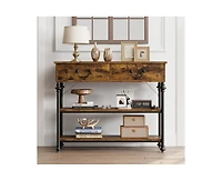 gaomon Console Tables for Entryway, Small Entryway Table with 2 Drawers, Narrow Console Table with Storage Shelves for Living Room, Hallway Table
