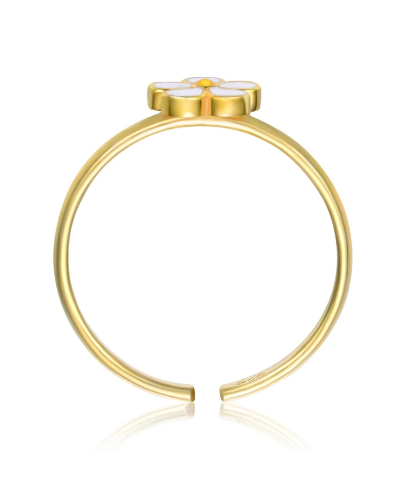 GiGiGirl 14k Gold Plated with Flower Daisy Adjustable Ring