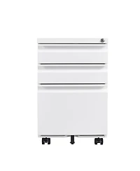 3-Drawer Mobile File Cabinet with Lock Office Storage Filing Cabinet for Legal/Letter Size Pre-Assembled Metal File Cabinet Except Wheels