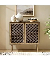 Hulala Home Giovanna Modern 32"Tall 2-Door Accent Cabinet with Adjustable Feet