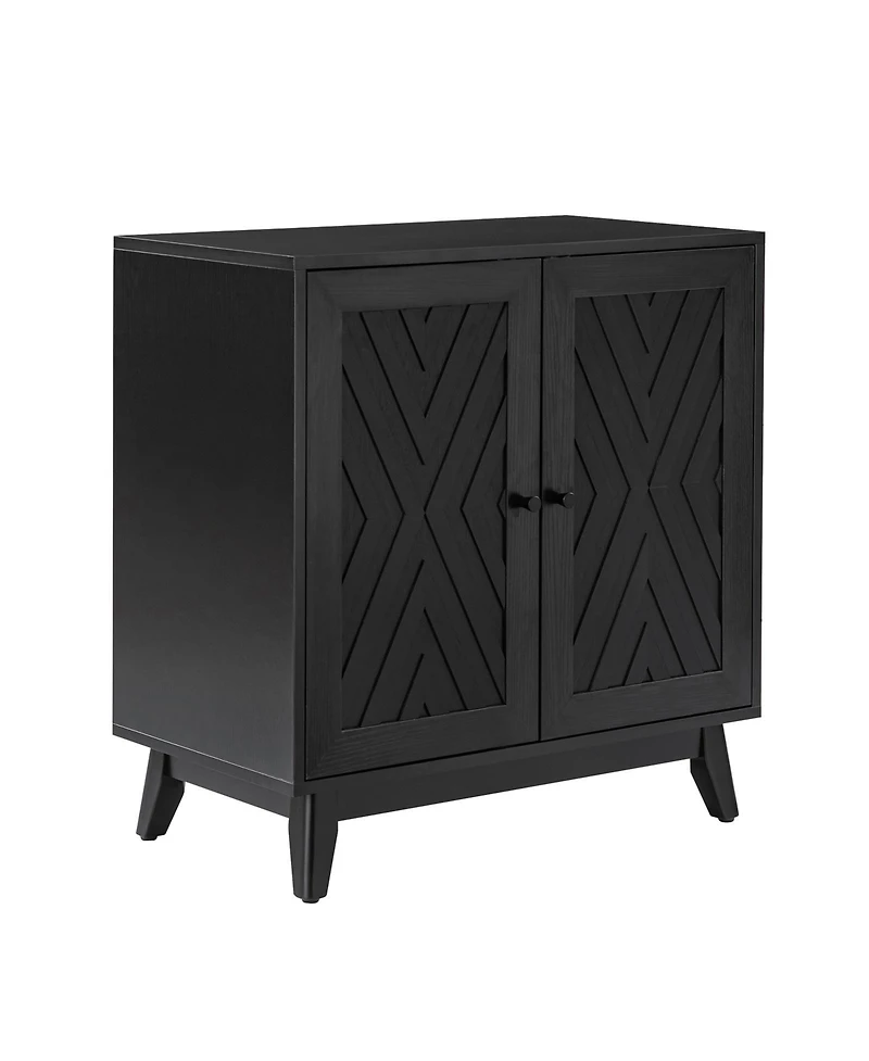 Tobias Midcentury 30"Tall 2 Door Accent Cabinet with Solid Wood Legs