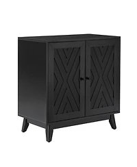Tobias Midcentury 30"Tall 2 Door Accent Cabinet with Solid Wood Legs