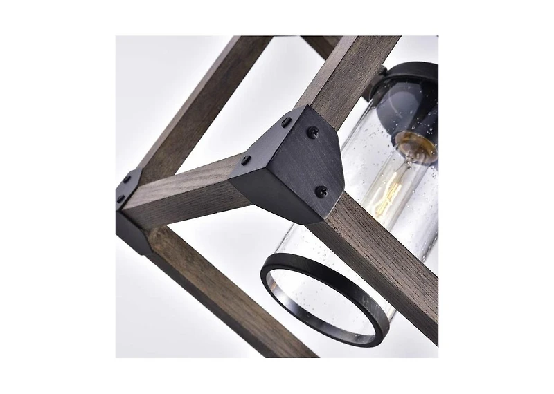 Slickblue 4 Light Adjustable Dimmable Rectangle Chandelier with Wrought Iron Accents