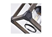 Slickblue 4 Light Adjustable Dimmable Rectangle Chandelier with Wrought Iron Accents