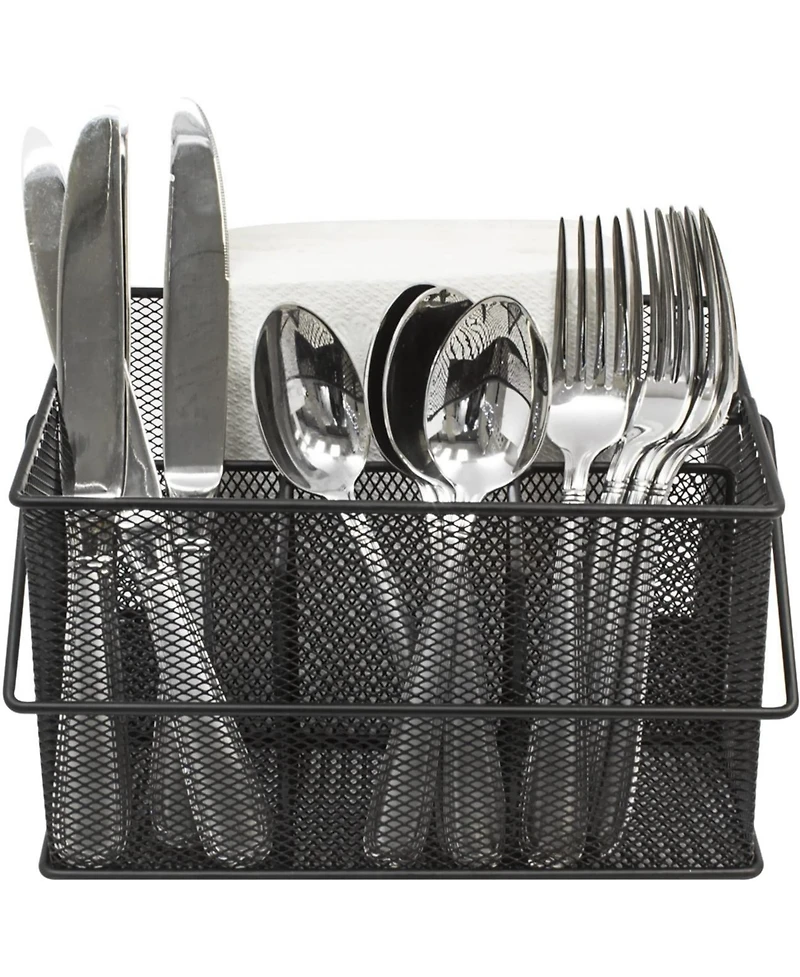 Sorbus Mesh Utensil Caddy - Organize & Serve in Style! Perfect for Kitchen, Parties, and More. Multi-purpose with Compartments & Sturdy Handle