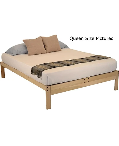 Wooden Platform Bed Frame Solid Construction for All Mattress Types