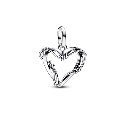 Pandora Barbed Wire Heart Medallion Charm