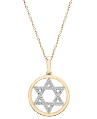 Diamond Star of David Pendant 18" Necklace (1/6 ct. t.w.) in 10k Gold, Exclusively at Macy's