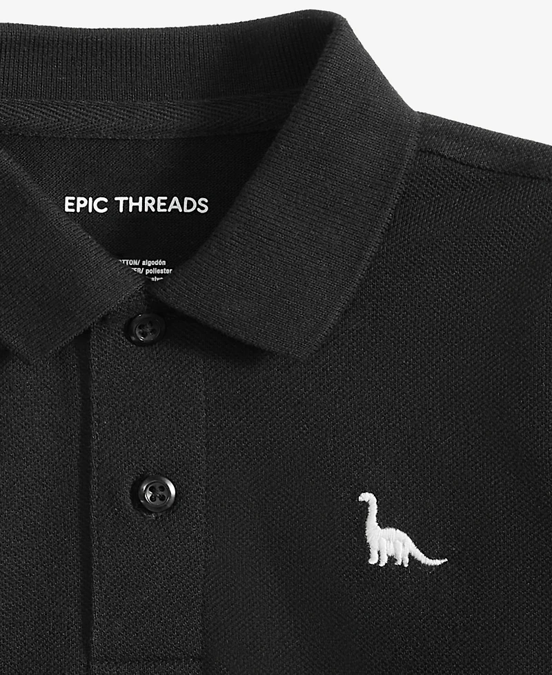 Epic Threads Toddler 2T-4T Boys Solid Dino Polo Shirt, Exclusively at Macy's