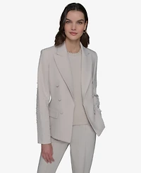 Karl Lagerfeld Paris Women's Peak-Lapel Open-Front Jacket