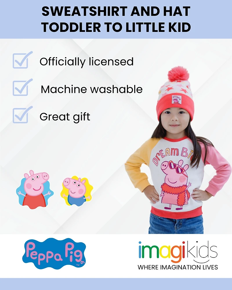 Peppa Pig Toddler Girls Fleece Sweatshirt and Hat