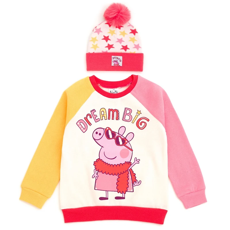 Peppa Pig Toddler Girls Fleece Sweatshirt and Hat